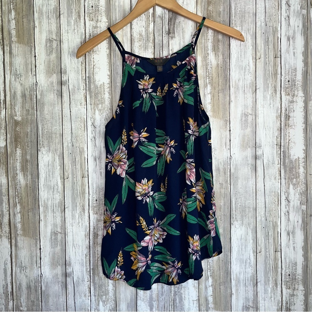 Mix by 41 Hawthorn Blue Floral Sleeveless Blouse - Picture 1 of 4
